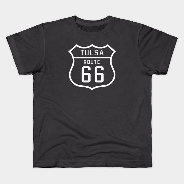 Tulsa 66 Outline Kids T-Shirt by rhysfunk